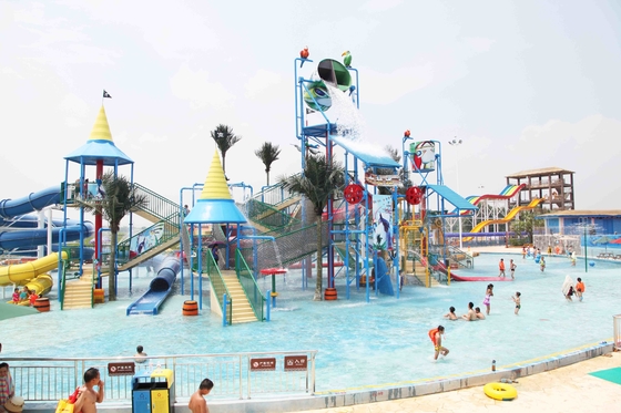 Peralatan Slide Aqua Playground Air interaktif Fun Theme Park