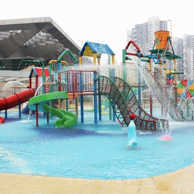 Commercial Fiberglass Water Slides Aqua Playground Of Interaktif Water House