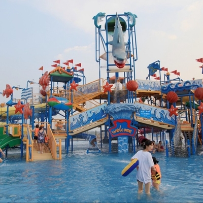 Kolam bermain anak Aqua House struktur air, Taman Air peralatan OEM