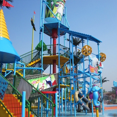 Fiberglass bermain anak Aqua peralatan air besar rumah keluarga menyenangkan Custom