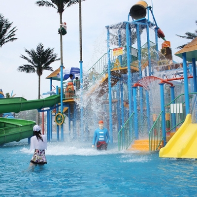Orangtua-anak tema besar Aqua bermain anak Fiberglass air rumah untuk taman hiburan