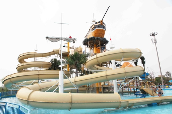 Peralatan Playground Raksasa untuk Taman Hiburan Taman Konversi Customized Water Slide