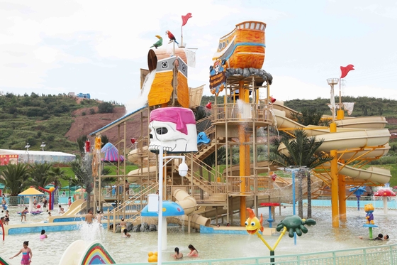 Fiberglass Aqua Playground Equipment Customized Big Water House Untuk Hiburan Keluarga
