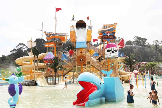 Kustom Fiberglass Water Park Peralatan, Gaint Water House Playground