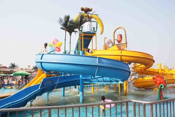 Slide musim panas terbuka Aqua Playground Taman Permainan Fiberglass Air untuk Theme Park
