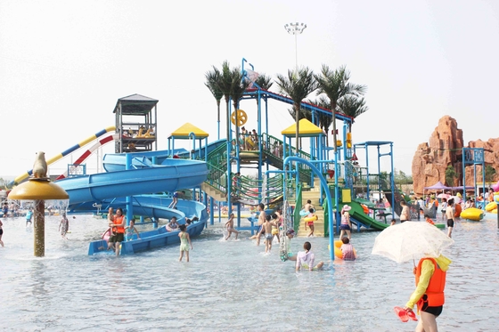 Slide musim panas terbuka Aqua Playground Taman Permainan Fiberglass Air untuk Theme Park