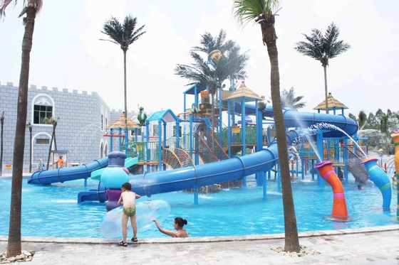 Fiberglass Aqua Playground Equipment Interaktif Eco - ramah untuk Water Park