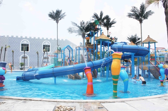 Amusement Park Game dengan Big Fiberglass Aqua Playground Peralatan untuk Water Park