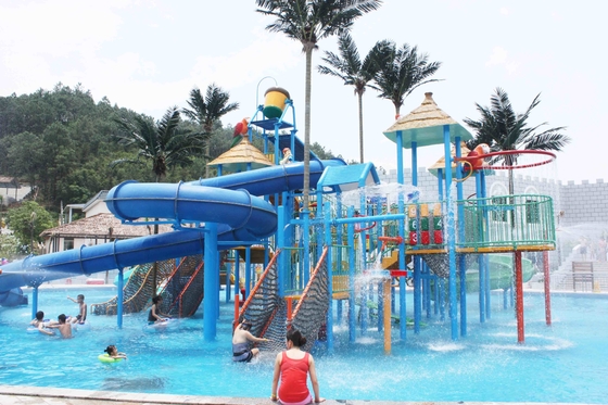 Amusement Park Game dengan Big Fiberglass Aqua Playground Peralatan untuk Water Park