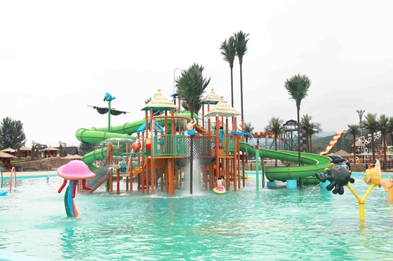 Disesuaikan Childrens Water Park, Fiberglass Water Slide Entertains Lebih dari 400 tamu