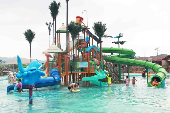 Fiberglass Aqua Playground Equipment Interaktif Eco - ramah untuk Water Park