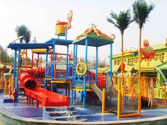 Air Playground beberapa Lanes Fiberglass Kids &#39;Untuk Membangun Water Park