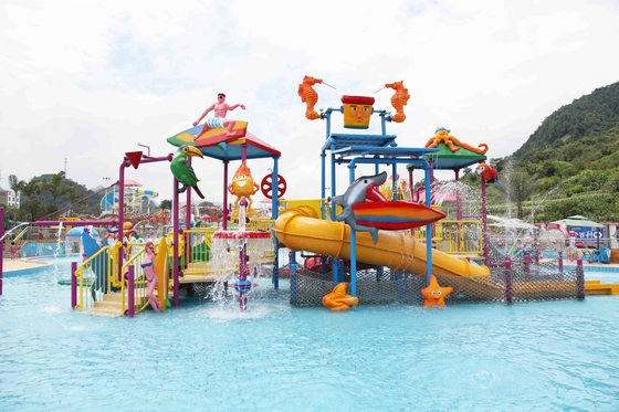 Taman Air Water House Playground dalam Fiberglass Kids &#39;Dengan Pompa Air