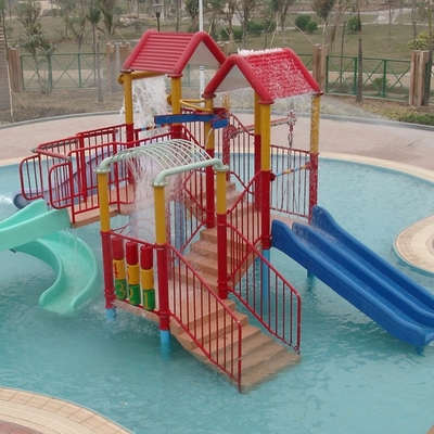 Kolam Renang Peralatan Playhouse untuk Anak dengan Kecil Fiberglass Air Slide