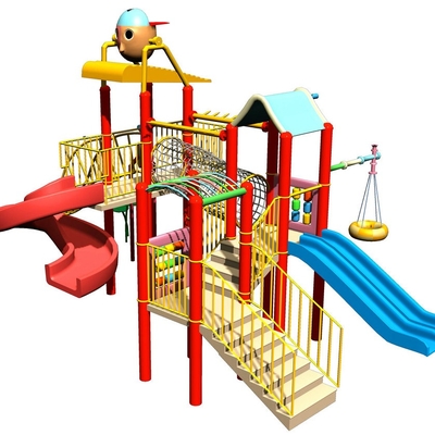Kustom Kids&#39; Air Playground Equipment, Childrens Fun Bermain Fiberglass Slides untuk Water Park