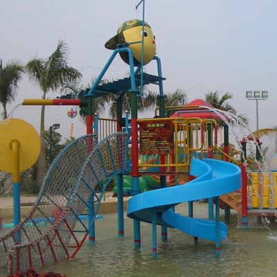 Kustom Kids&#39; Air Playground Equipment, Childrens Fun Bermain Fiberglass Slides untuk Water Park