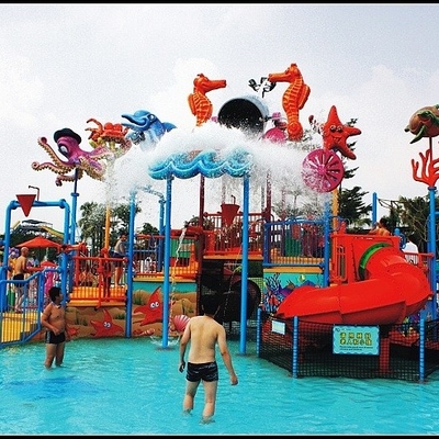 Peralatan taman air, Taman Bermain air anak untuk 50 pengendara 17,5 * 11 * 7 m