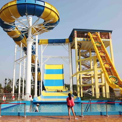 Fiberglass Aqua Park Peralatan, Giant Boomerang Water Slide Untuk Resort