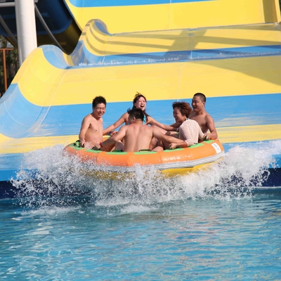 Fiberglass Aqua Park Peralatan, Giant Boomerang Water Slide Untuk Resort