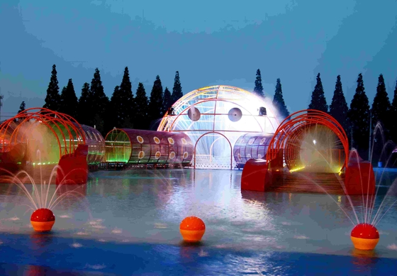 Luar ruangan Taman Crab Maze Fiberglass Peralatan Water Park Besar Aqua Putar