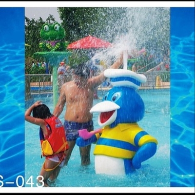 Commercial Fiberglass Duck Semprotkan Water Park Equipment Anak terbuka Permainan