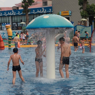 Disesuaikan Fiberglass / PVC Semprot Mushroom Waterpark Peralatan Untuk Permainan Anak