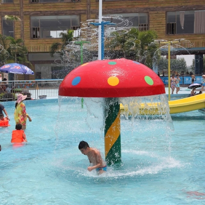 Disesuaikan Fiberglass / PVC Semprot Mushroom Waterpark Peralatan Untuk Permainan Anak