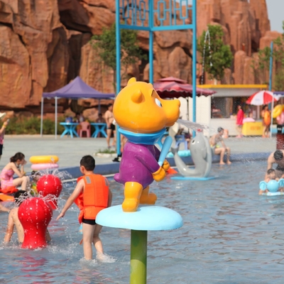 Air Sprayground Semprot Taman Peralatan, Monyet Kartun Berbentuk Water Park Aqua Bermain