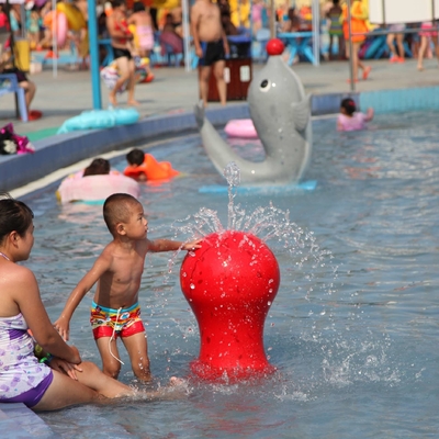 Customized Carp Carton Spray Park Peralatan Untuk Anak-anak / Anak-Anak Menyenangkan di Kolam Renang