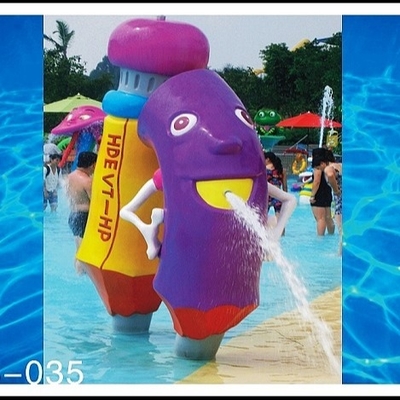 PVC, fiberglass mainan taman Material air dengan pompa air di sprayground