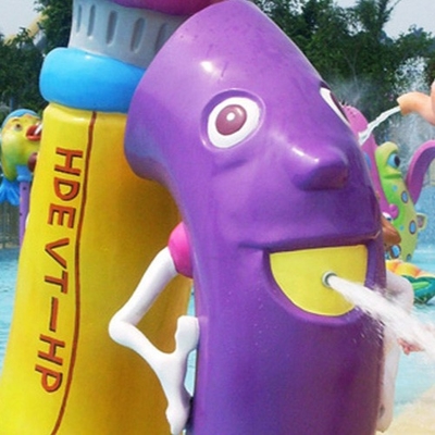 PVC, fiberglass mainan taman Material air dengan pompa air di sprayground