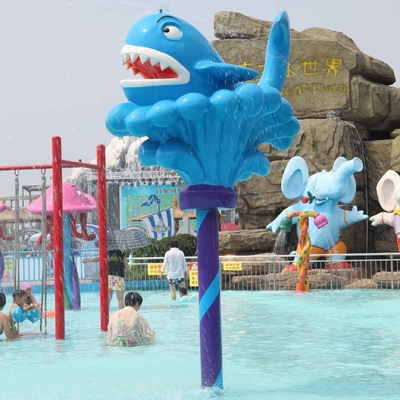 Hiburan Anak / Dewasa luar Permainan Air Whale Semprotkan Water Park Equipment / Disesuaikan