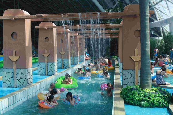 Panjang berbeda Water Park Lazy River Peralatan Pompa Listrik Komersial Gunakan