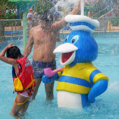 Komersial Fiberglass Bebek Semprotkan Taman Peralatan Anak Luar Ruangan Games for Water Park