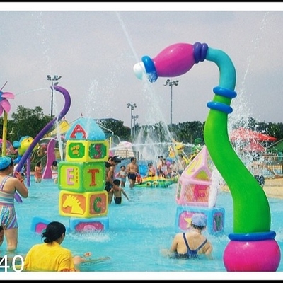Disesuaikan Aqua Park Peralatan Aqua Play, Fiberglass, PVC Sunflower Semprot Icon untuk Water Park