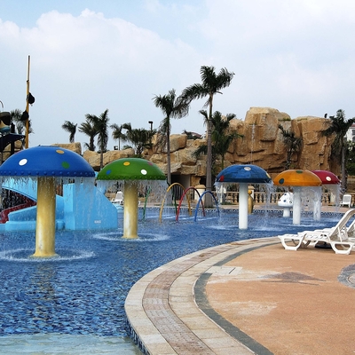 Outdoor Amusement Rainbow Mushroom Anak-anak Bermain Air Baja Karbon Galvanis