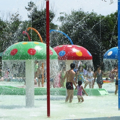 Outdoor Amusement Rainbow Mushroom Anak-anak Bermain Air Baja Karbon Galvanis