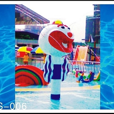Fiberglass Clown Semprotkan Taman Peralatan Aqua Play Station Untuk 3 - 5 Orang untuk Water Park