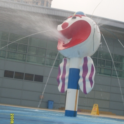 Fiberglass Clown Semprotkan Taman Peralatan Aqua Play Station Untuk 3 - 5 Orang untuk Water Park