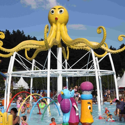 Colorful Octopus Air Peralatan Playground 6100 * 6100 * 5000 Untuk Rekreasi Keluarga
