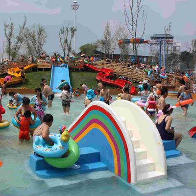 Fiberglass Water Slides kolam renang di Medium Air Playground 3200 * 2700 * 1300