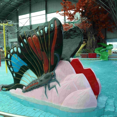 Kolam Renang Berwarna-warni Seluncuran air, Anak-anak Butterfly Outdoor Water Slides Games untuk Water Park