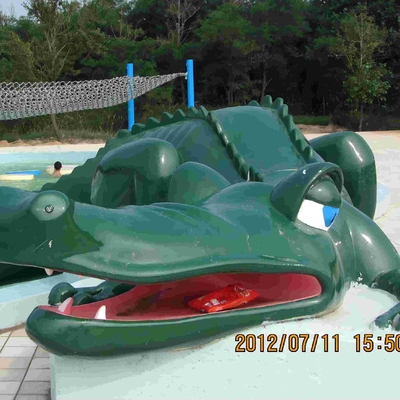 Water Park Peralatan Crocodile Slide, Commercial Kecil Fiberglass air Slide