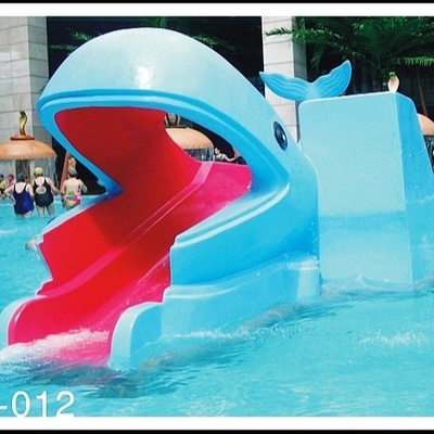 Di luar Kolam Air Slides Taman Air Paus Bentuk Kartun Kolam Renang Anak-Anak Air untuk Taman Air Anak-Anak