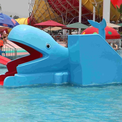 Di luar Kolam Air Slides Taman Air Paus Bentuk Kartun Kolam Renang Anak-Anak Air untuk Taman Air Anak-Anak
