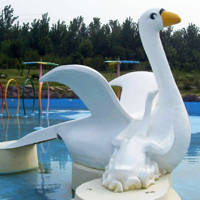 Commercial Fiberglass Air Renang Slides dengan menarik Kartun Berbentuk