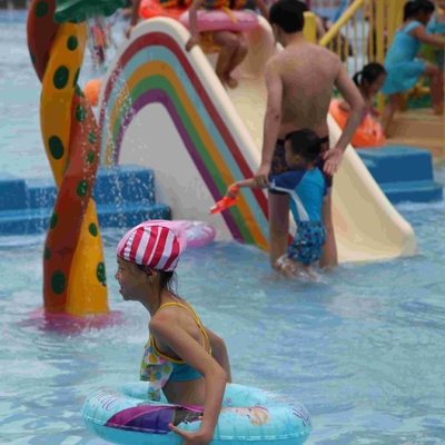 Slide fiberglass Air kolam renang di Medium Air Playground (XPH-001)