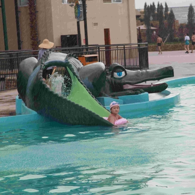 Kids &#39;Air Kecil Renang Slides, Fun Water Park Fiberglass Crocodile Slide