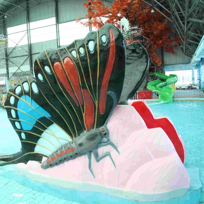 Indoor Air Playground Equipment Anak Air Renang Slides Kupu-kupu Fiberglass