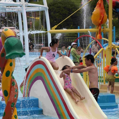 Komersial Rainbow Bridge Fiberglass Water Park Pool Slides for Kids